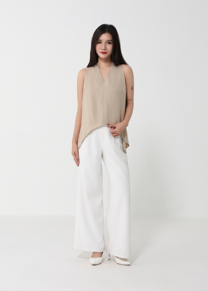 Sleeveless V Neck  Top DJ215