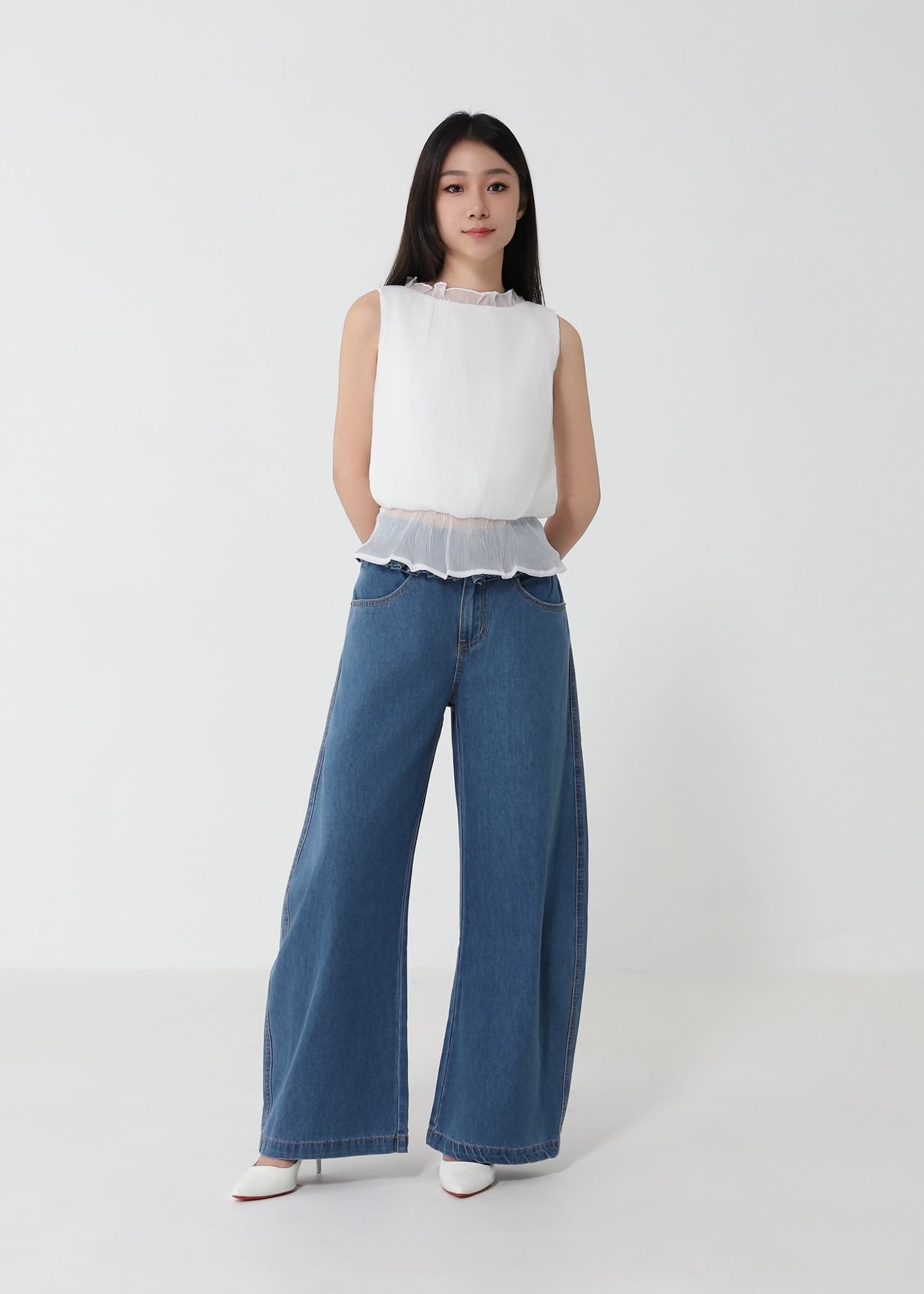 Tie Back Peplum Top DJ217