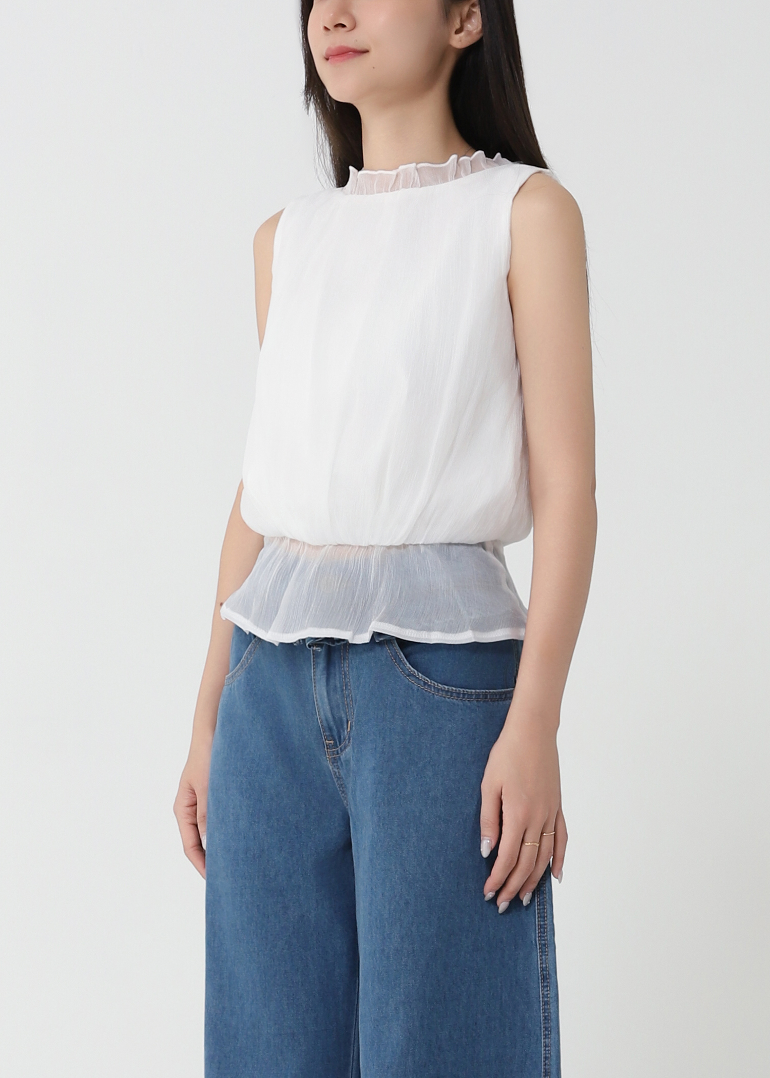 Tie Back Peplum Top DJ217