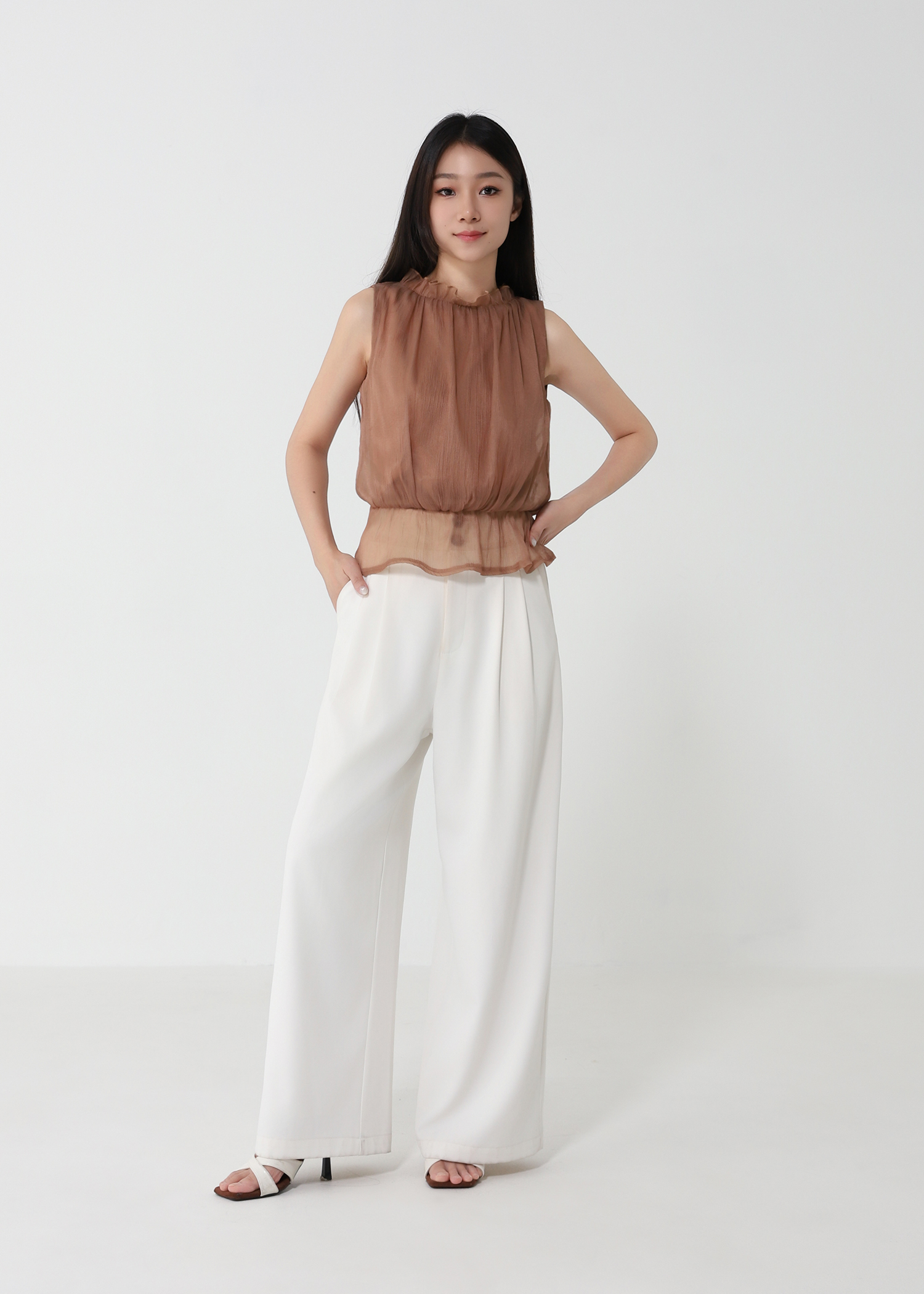 Tie Back Peplum Top DJ217