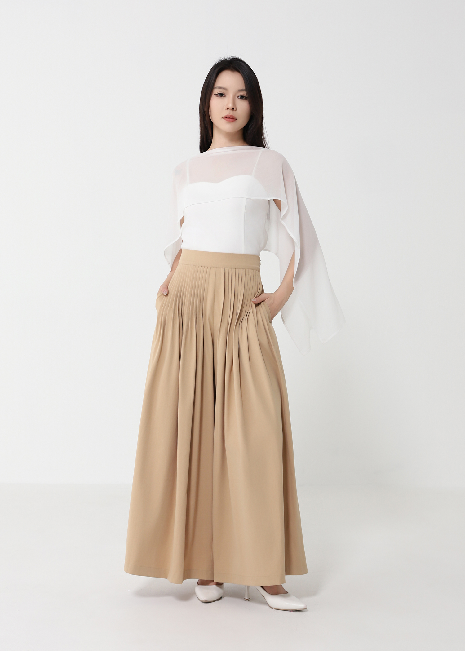 High Waist Pleated Palazzo Pants DJ232