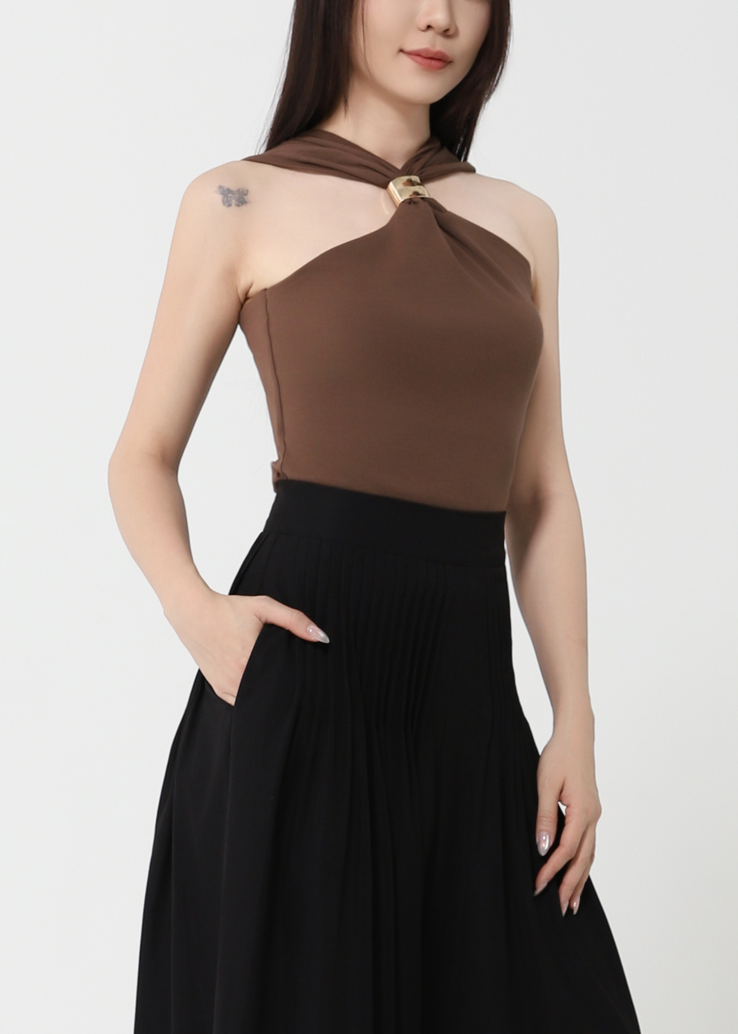 High Waist Pleated Palazzo Pants DJ232