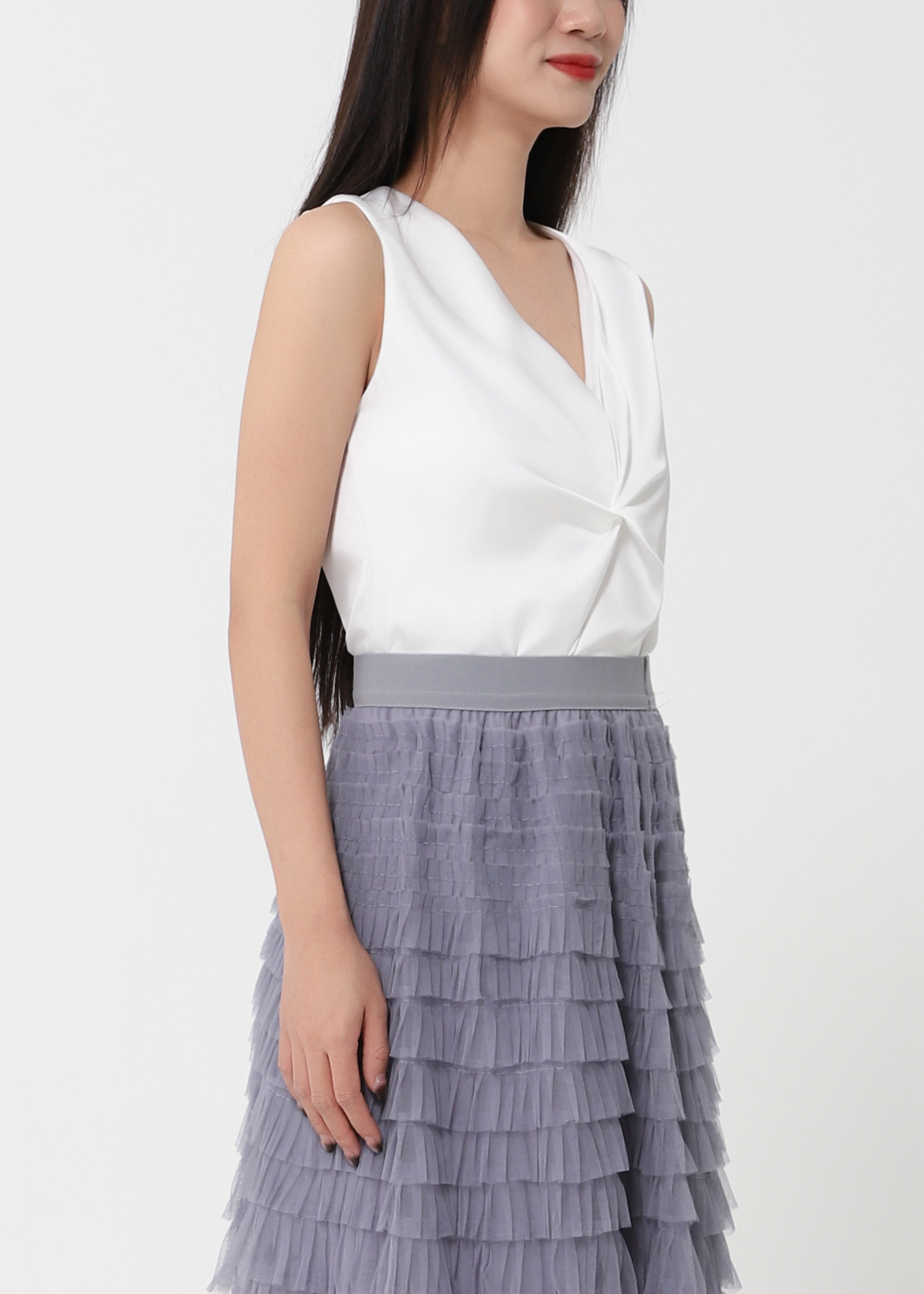 Layered Net Skirt DJ219