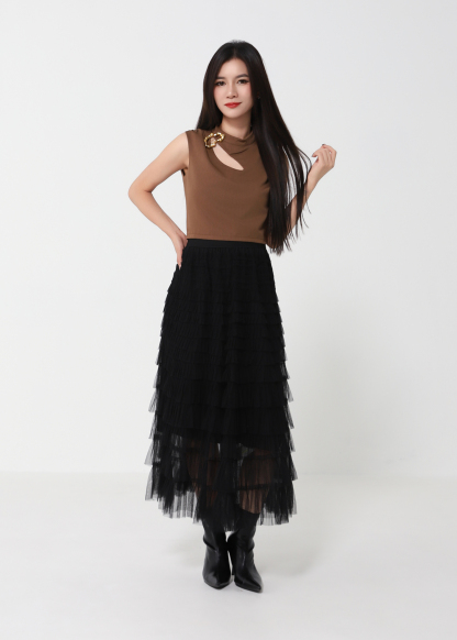 Layered Net Skirt DJ219