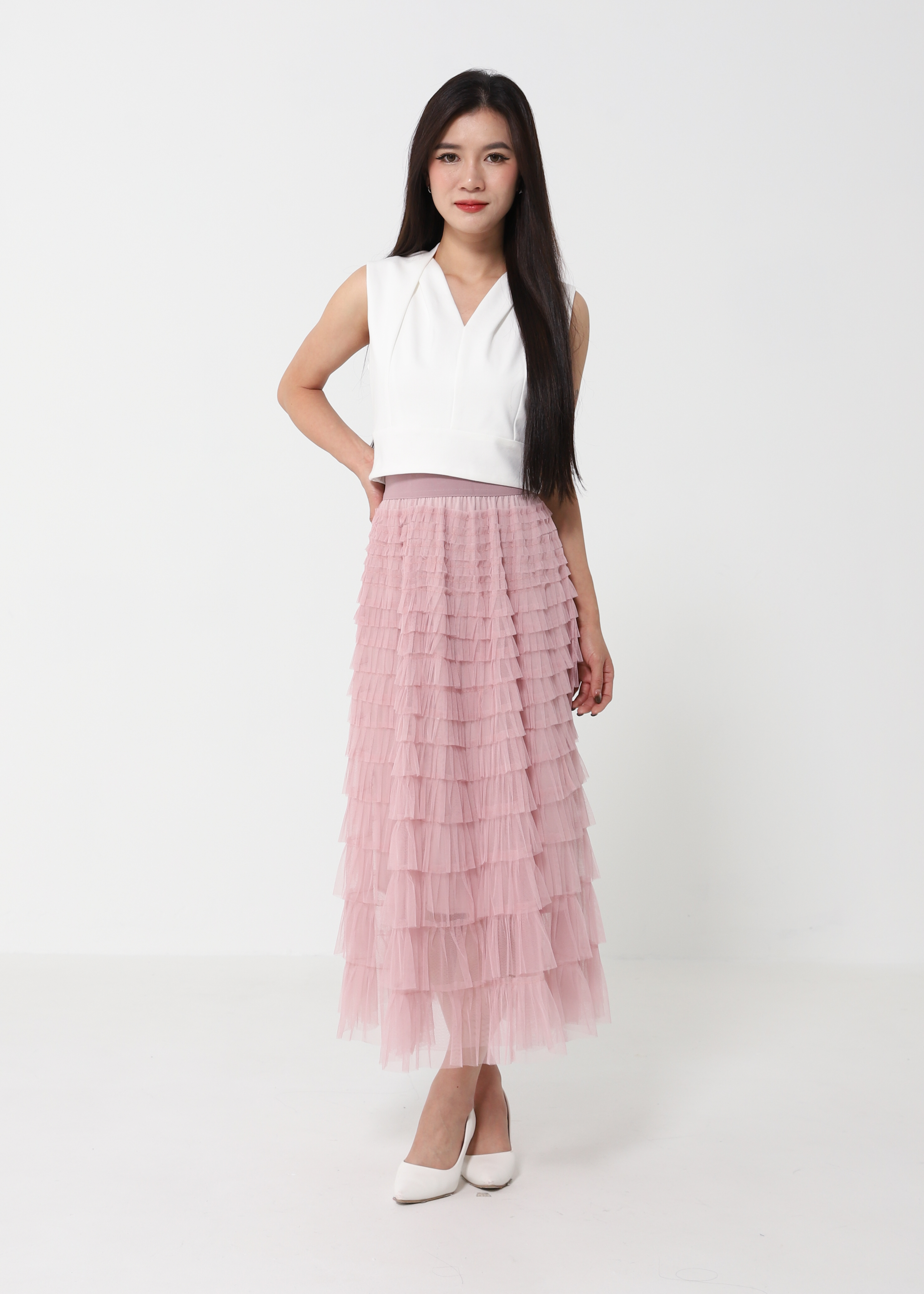 Layered Net Skirt DJ219
