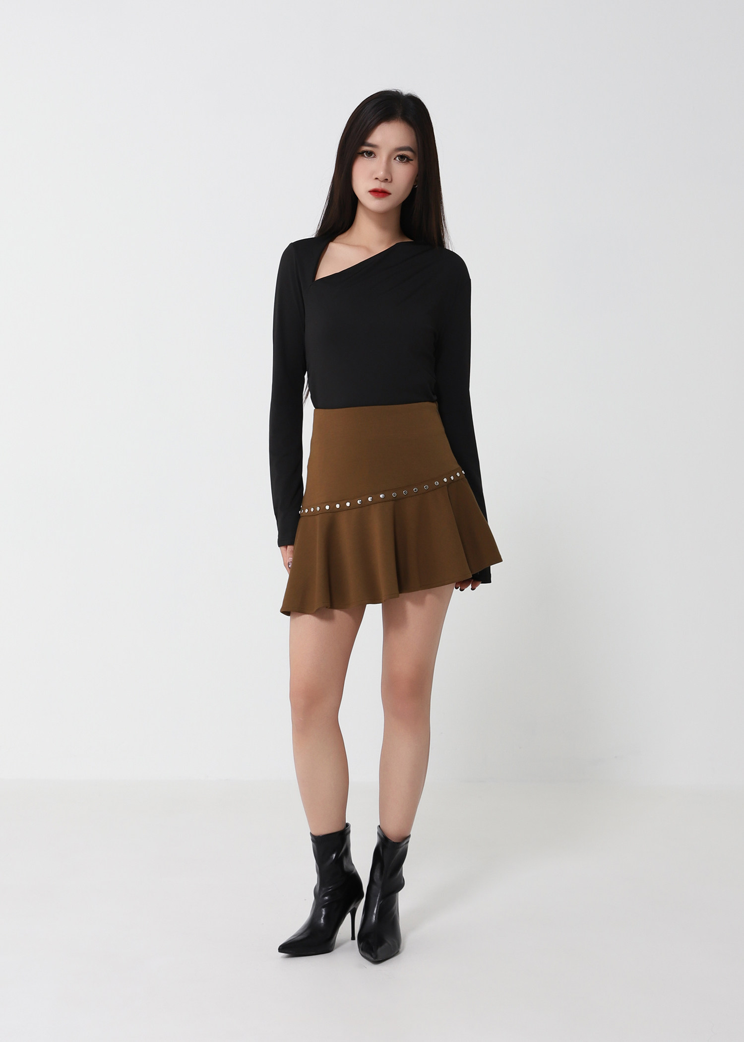 Studded A-Line Mini Skirt DJ221