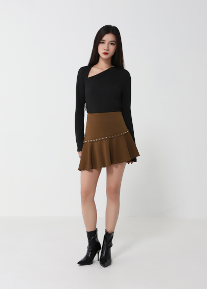 Studded A-Line Mini Skirt DJ221