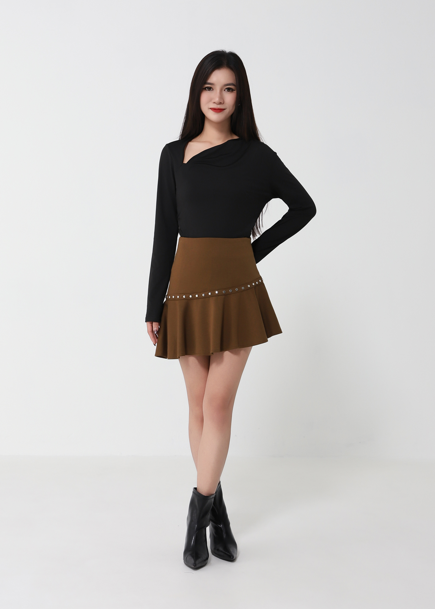 Studded A-Line Mini Skirt DJ221
