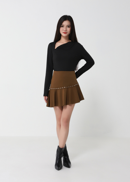 Studded A-Line Mini Skirt DJ221