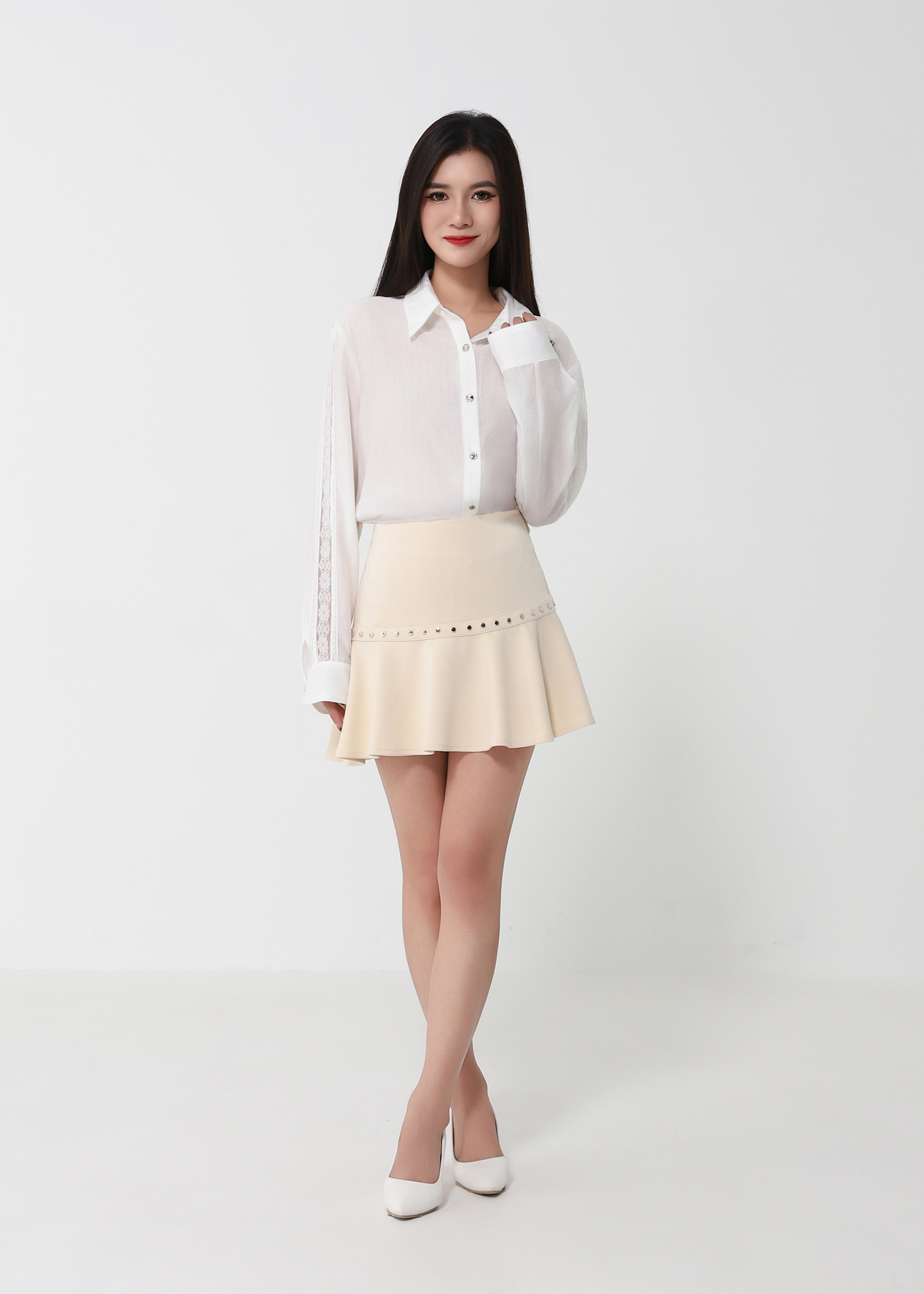 Studded A-Line Mini Skirt DJ221