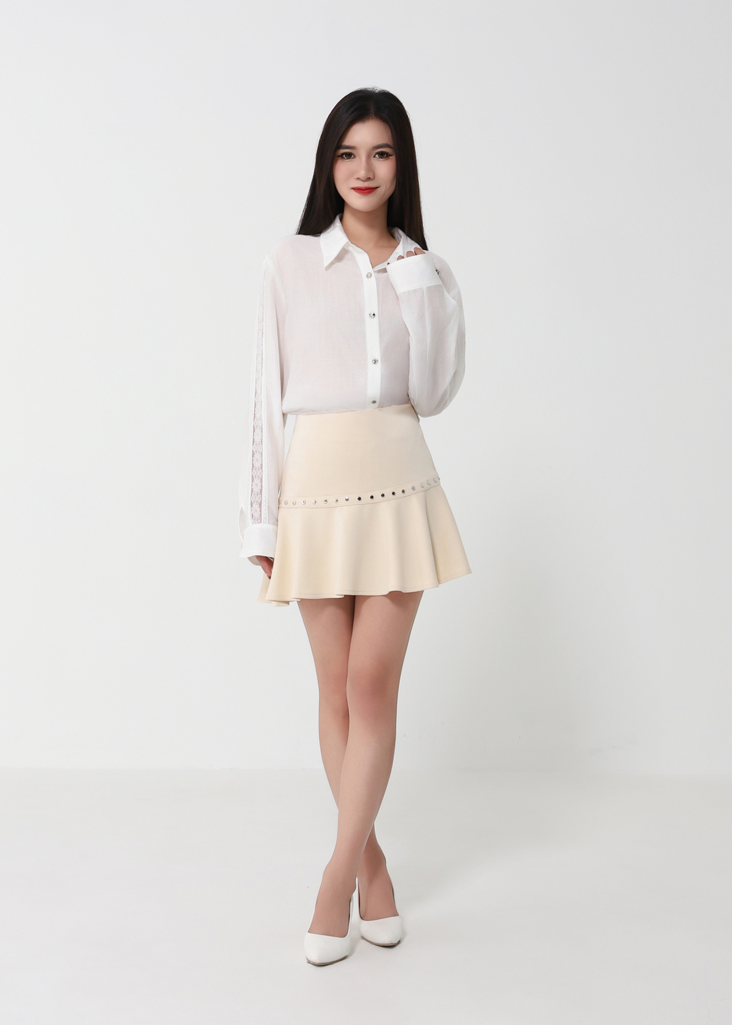 Studded A-Line Mini Skirt DJ221