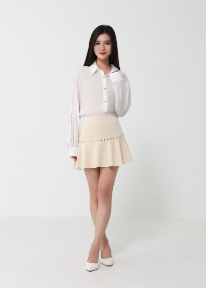 Studded A-Line Mini Skirt DJ221
