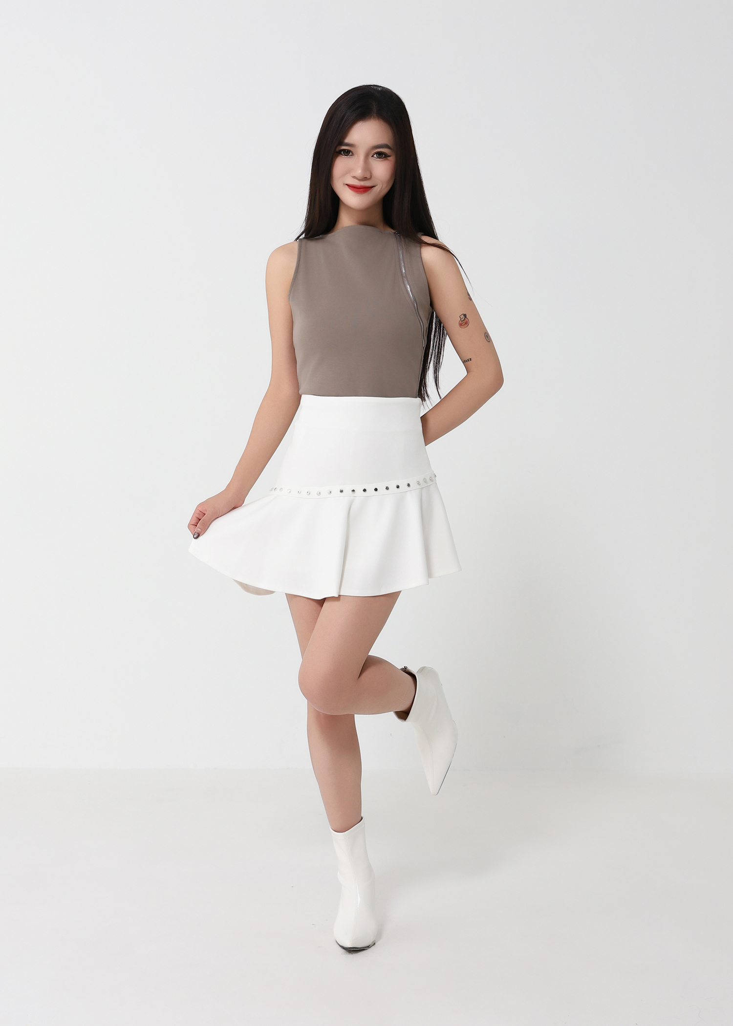Studded A-Line Mini Skirt DJ221