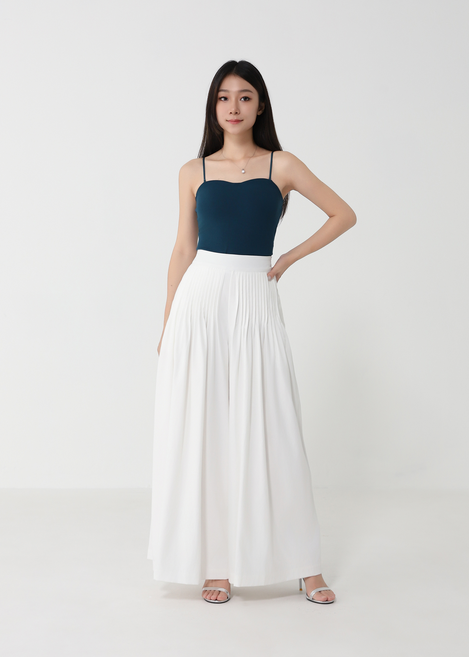 High Waist Pleated Palazzo Pants DJ232