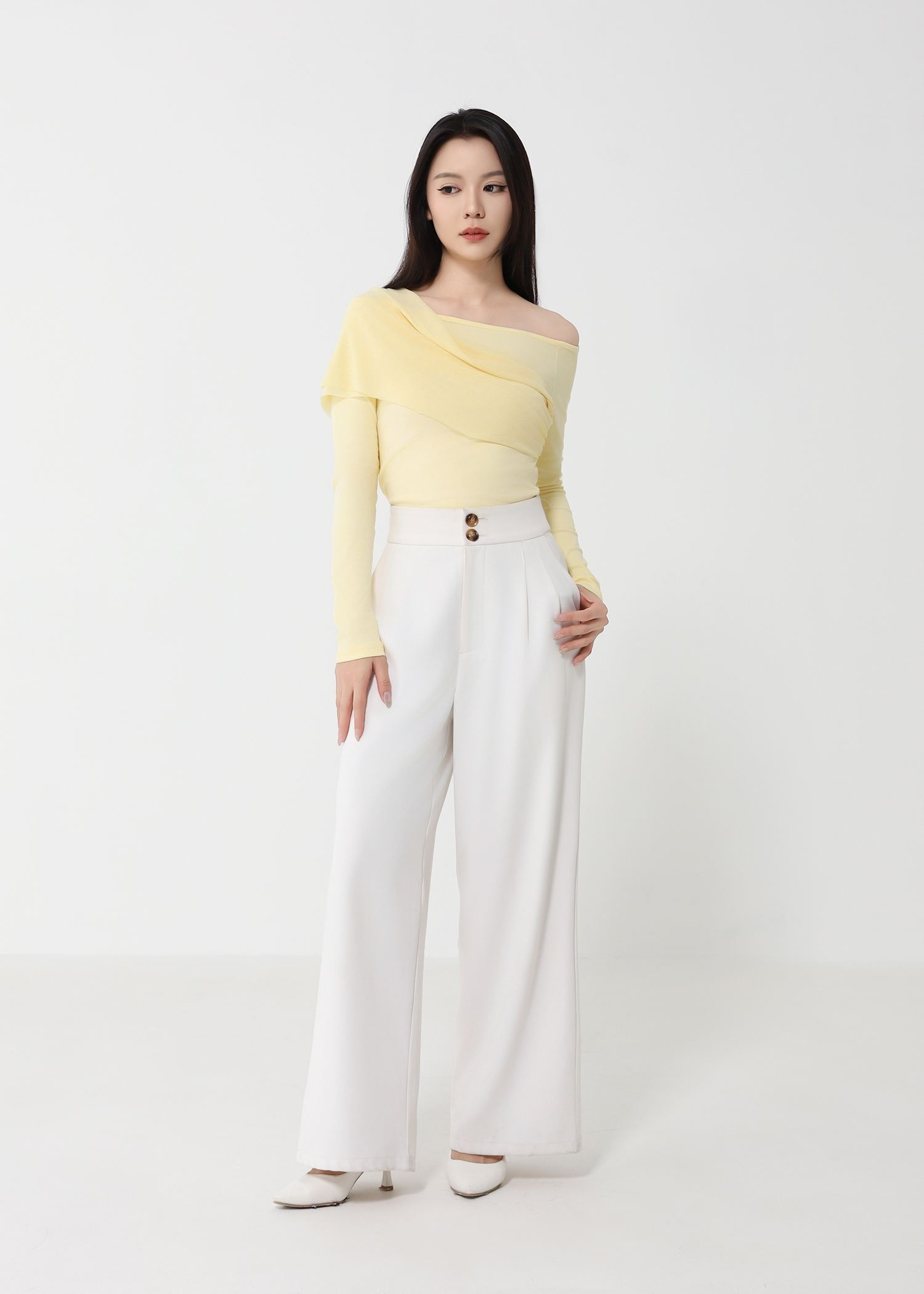 Boat Neckline With Decorative Net Top DJ227