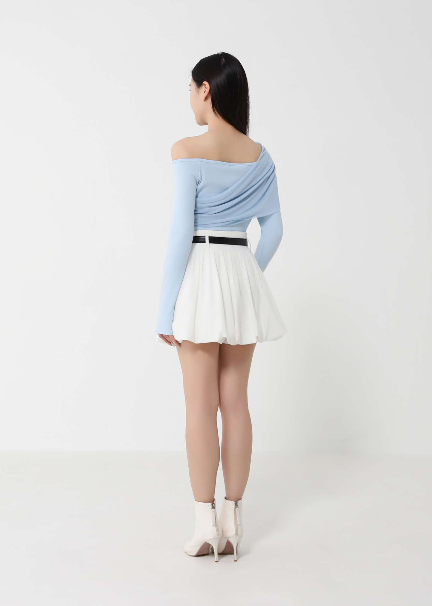 Boat Neckline With Decorative Net Top DJ227