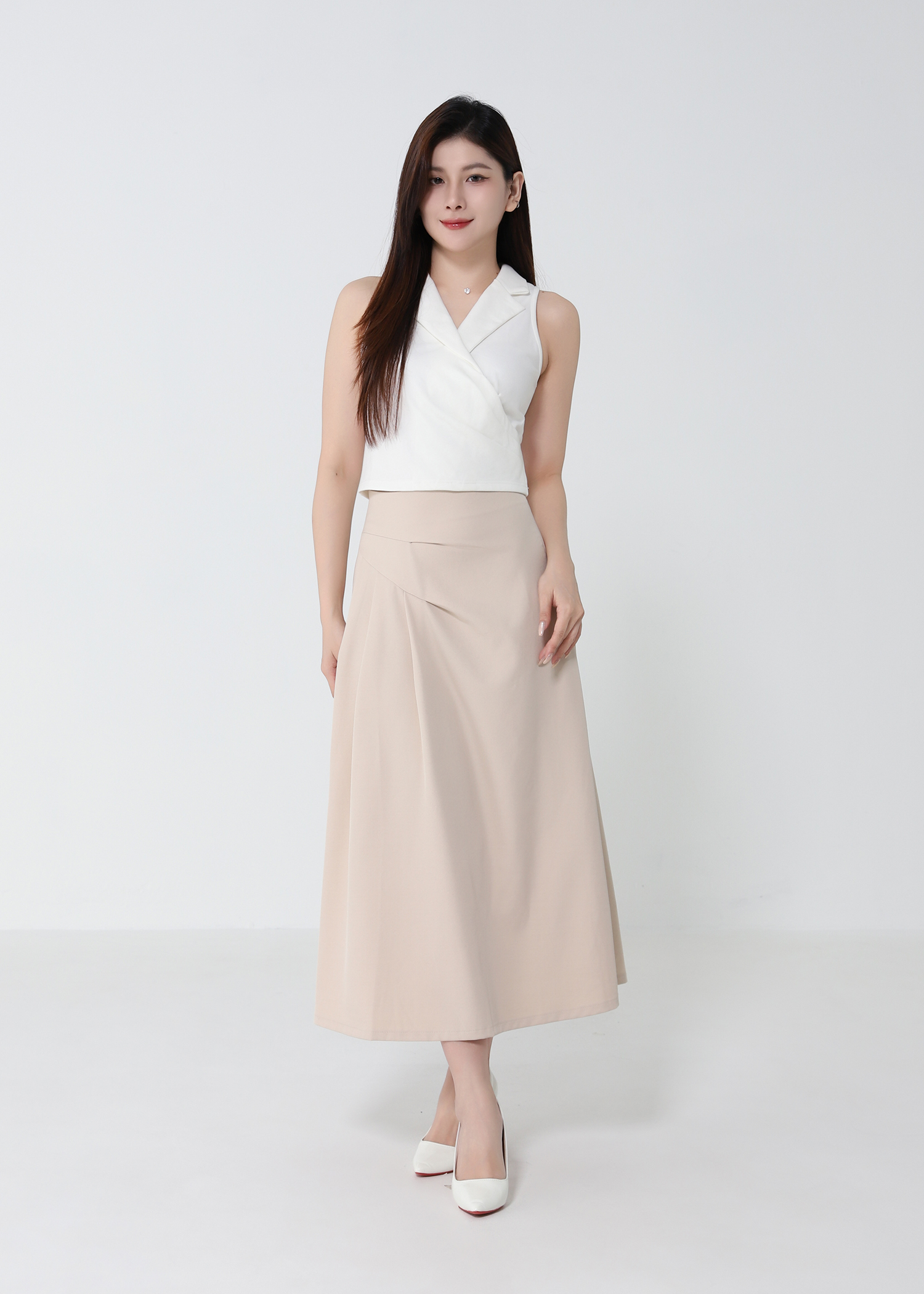 Sleeveless Collared Wrap Top DJ229