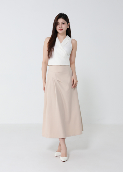 Sleeveless Collared Wrap Top DJ229