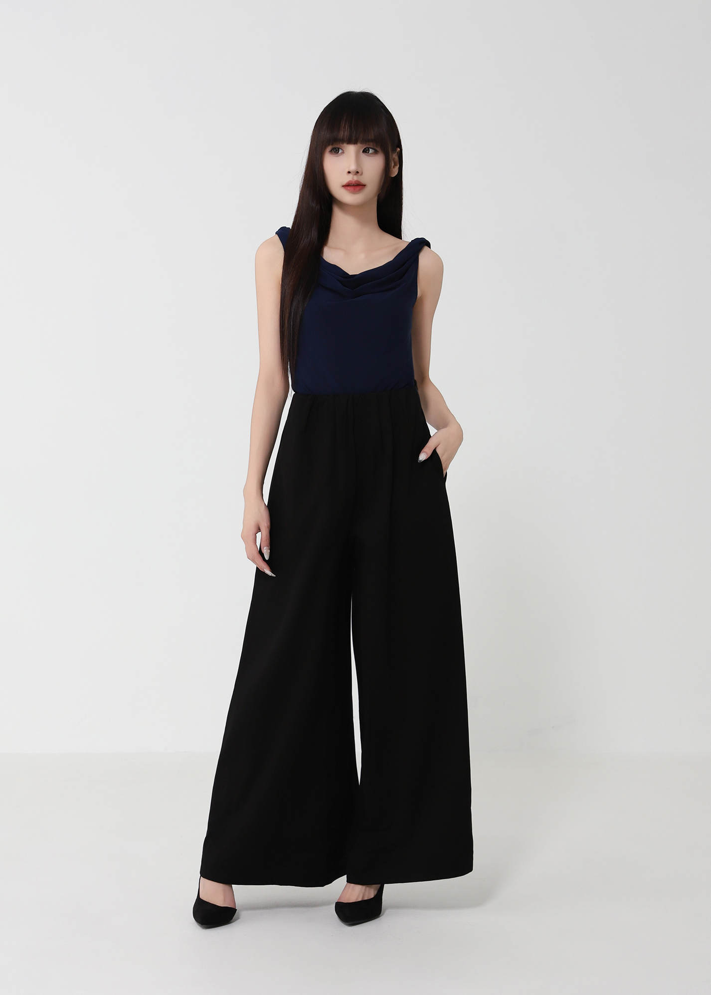 Cowl Neck Drape Top DJ230
