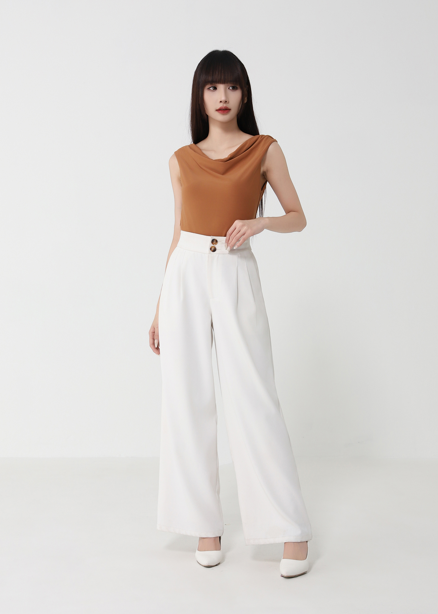Cowl Neck Drape Top DJ230