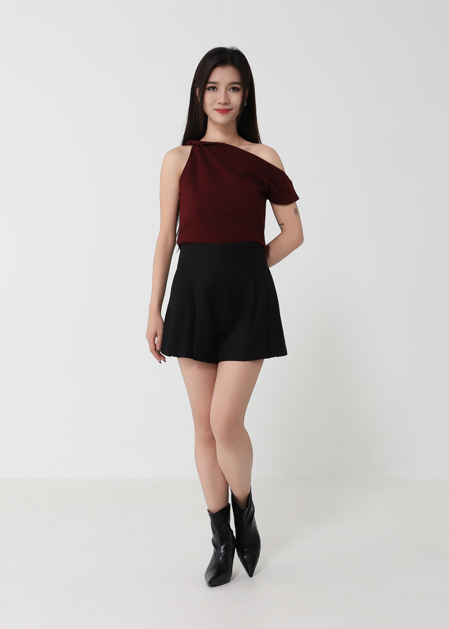 One Shoulder Drape Top DJ234
