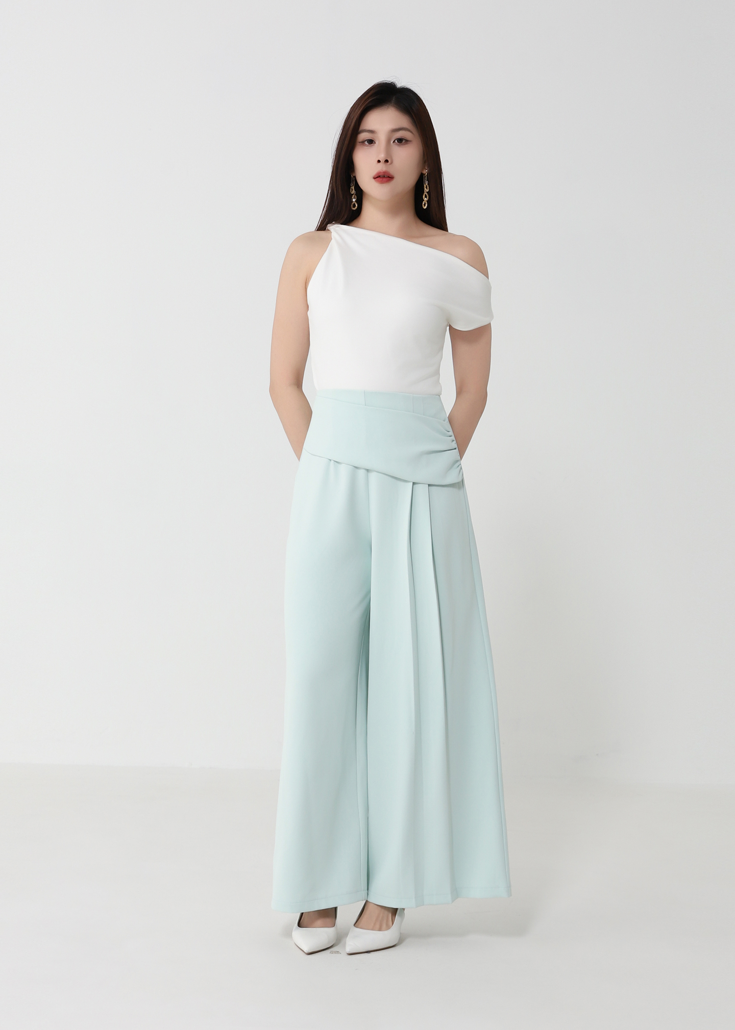 One Shoulder Drape Top DJ234