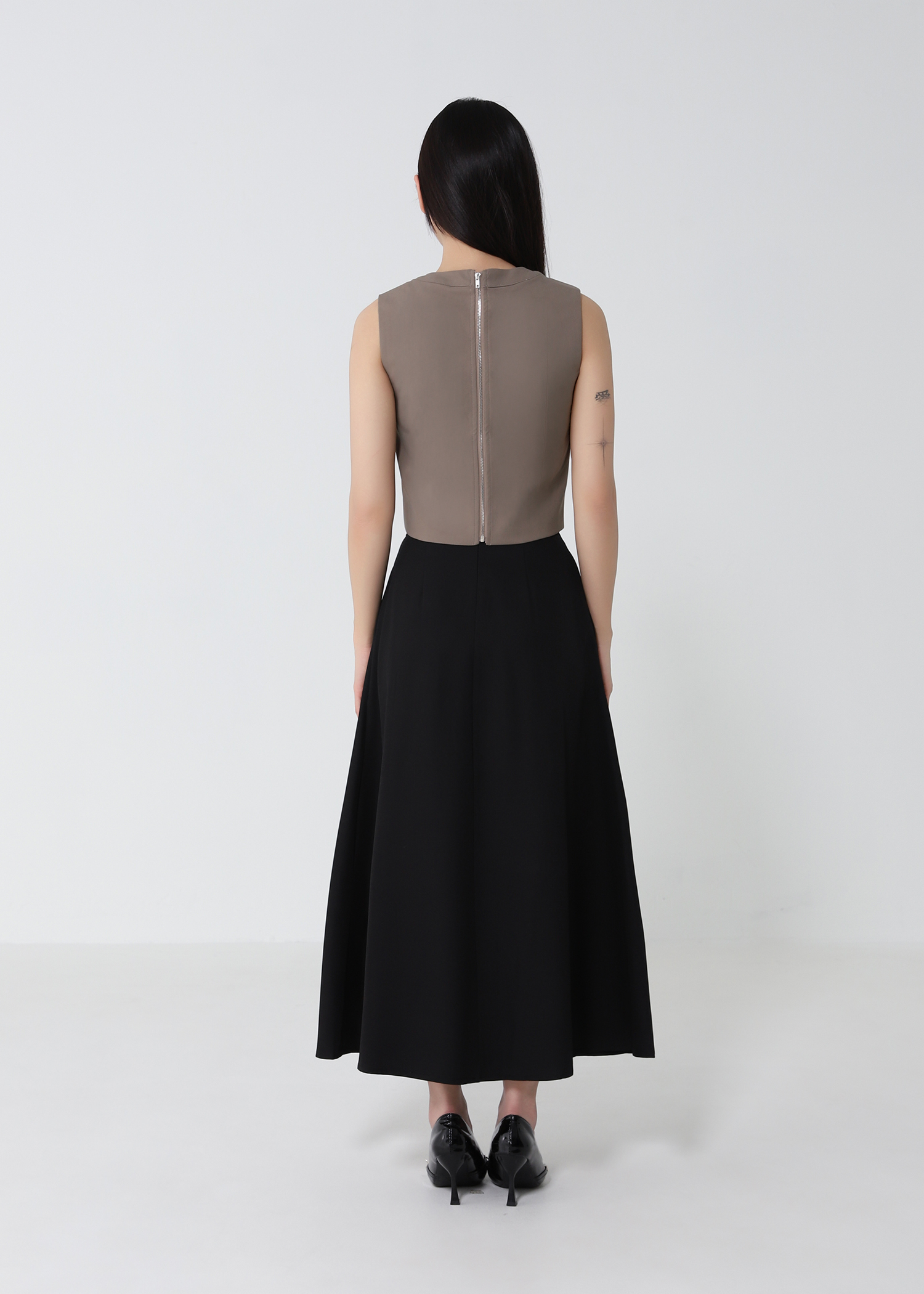 Belted A-Line Pleated Skirt DJ238