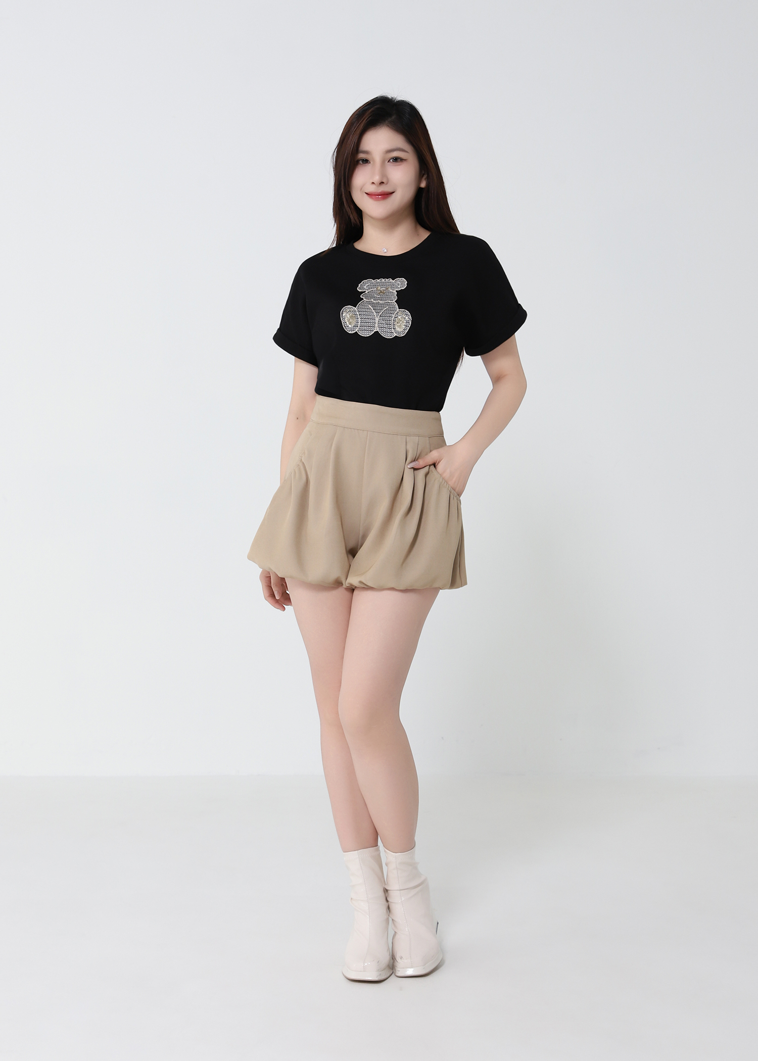 High Waist Bubble Short Pants DJ239