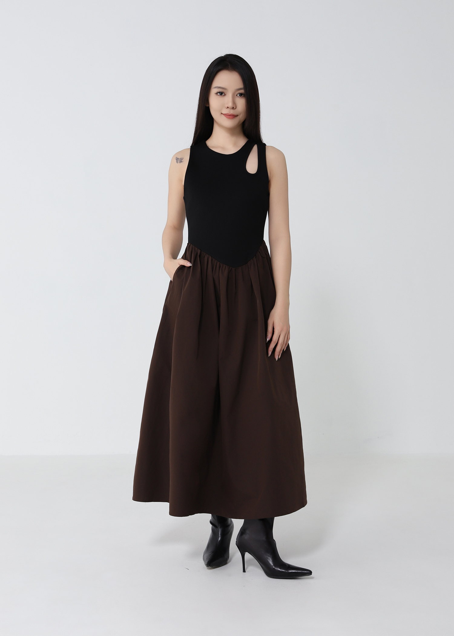 Two Tone Sleeveless Dress DJ240