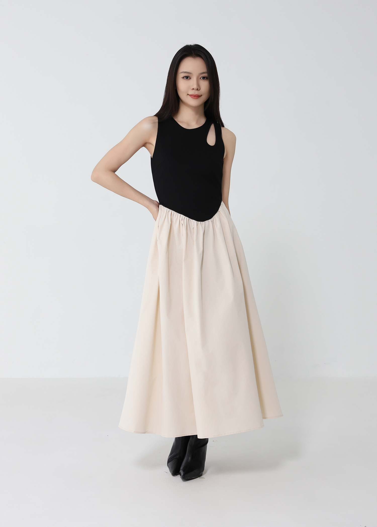 Two Tone Sleeveless Dress DJ240