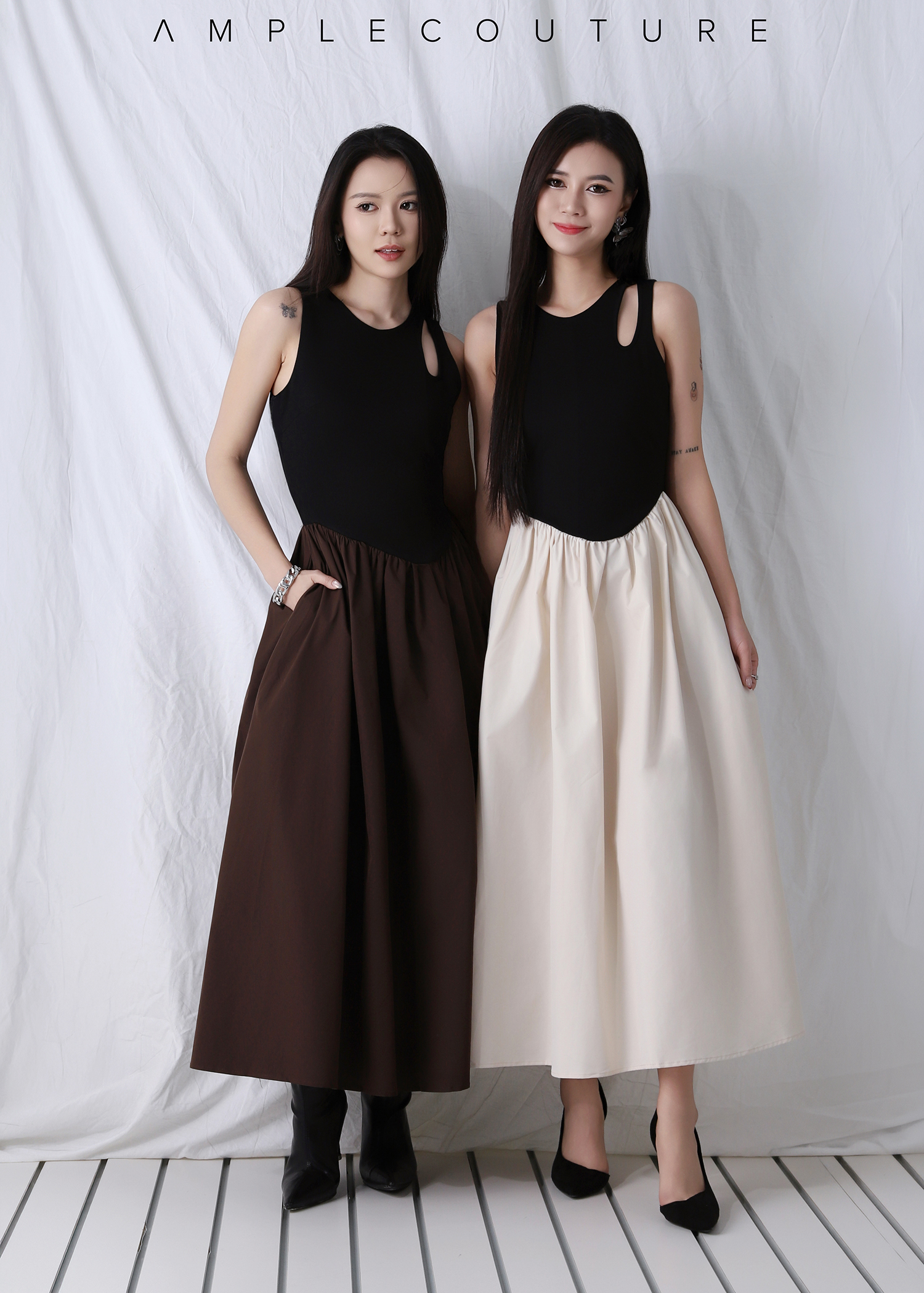 Two Tone Sleeveless Dress DJ240