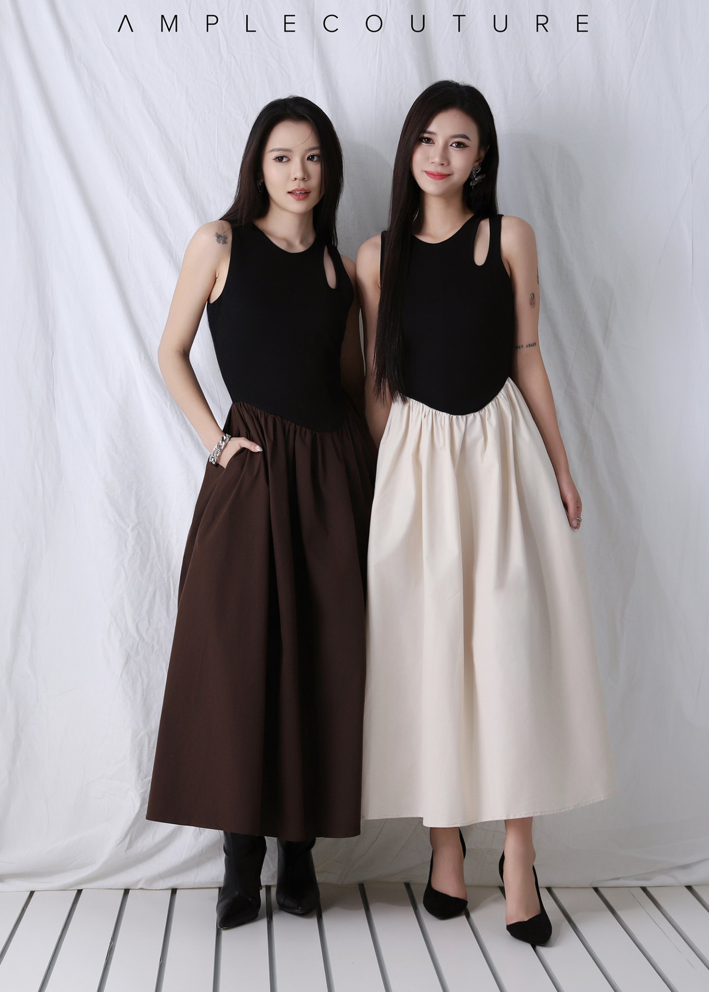 Two Tone Sleeveless Dress DJ240