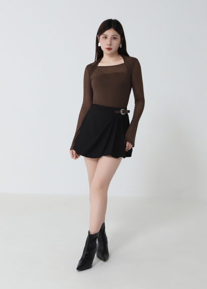 Fake Two Piece Net Top DJ243