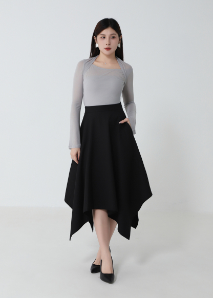Fake Two Piece Net Top DJ243