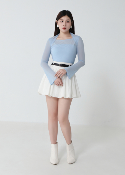 Fake Two Piece Net Top DJ243