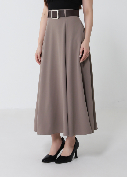 High Waist Belted Flowy Skirt DJ250