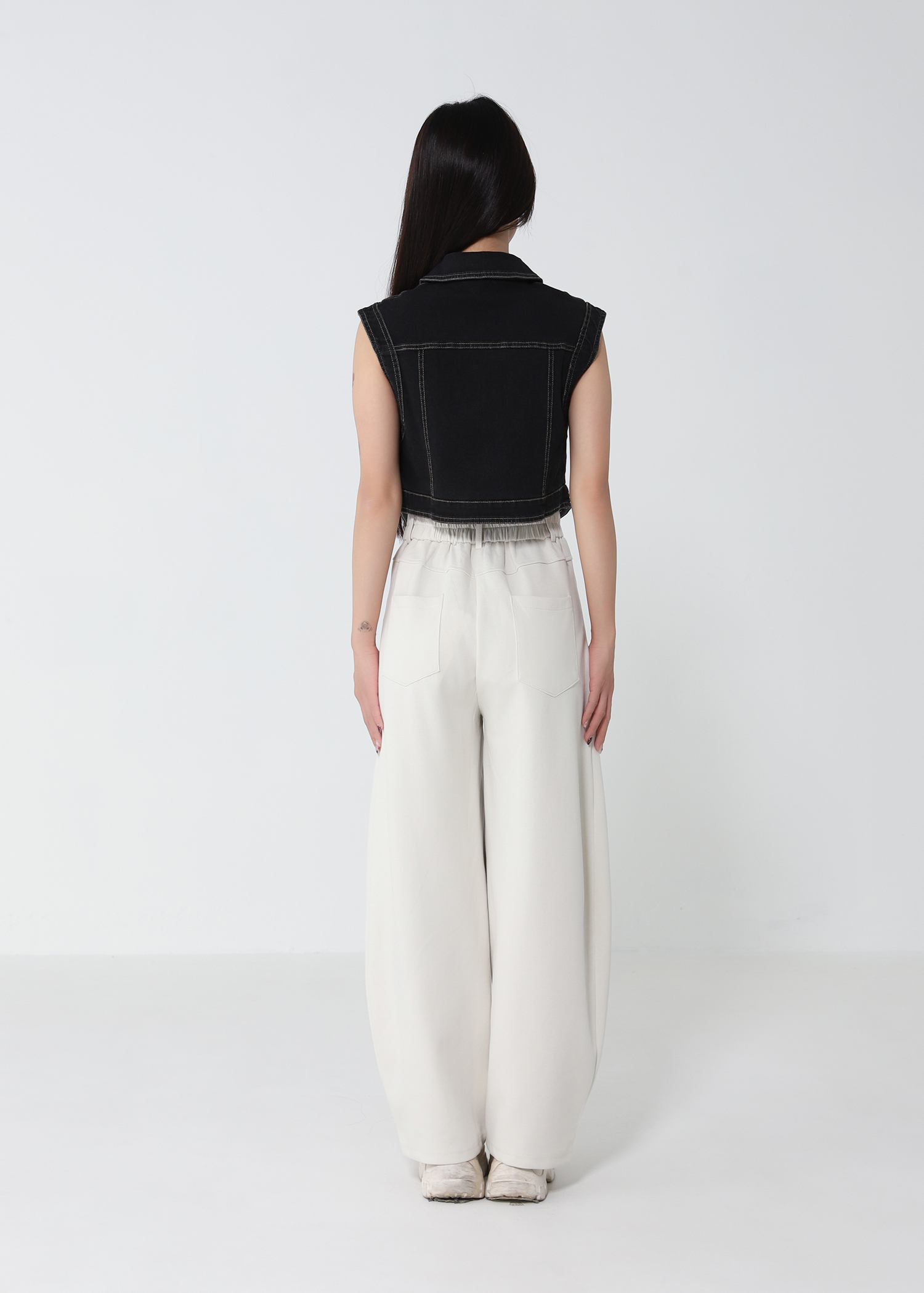 Denim Front Button Sleeveless Top DJ251