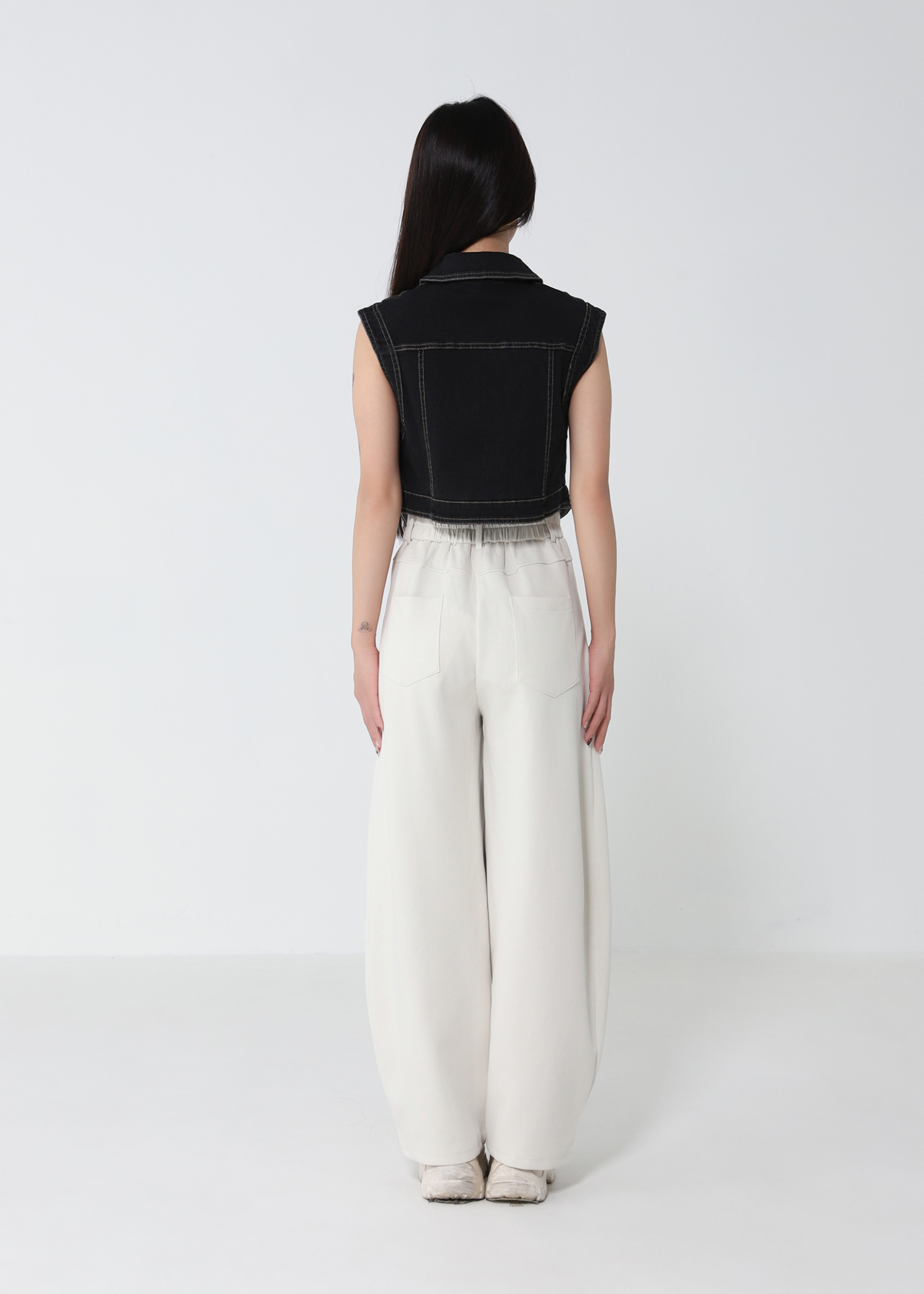 Denim Front Button Sleeveless Top DJ251