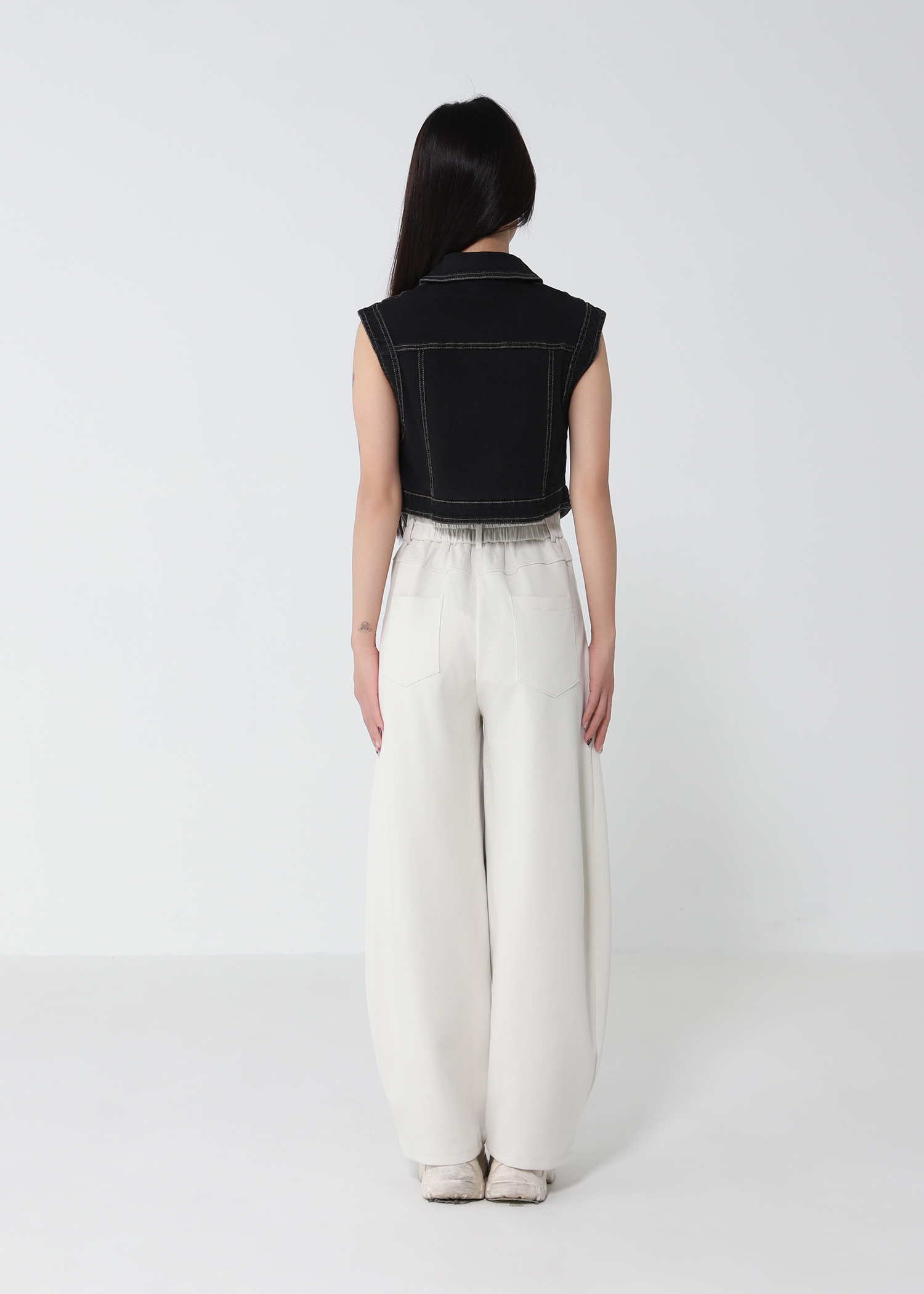 Denim Front Button Sleeveless Top DJ251