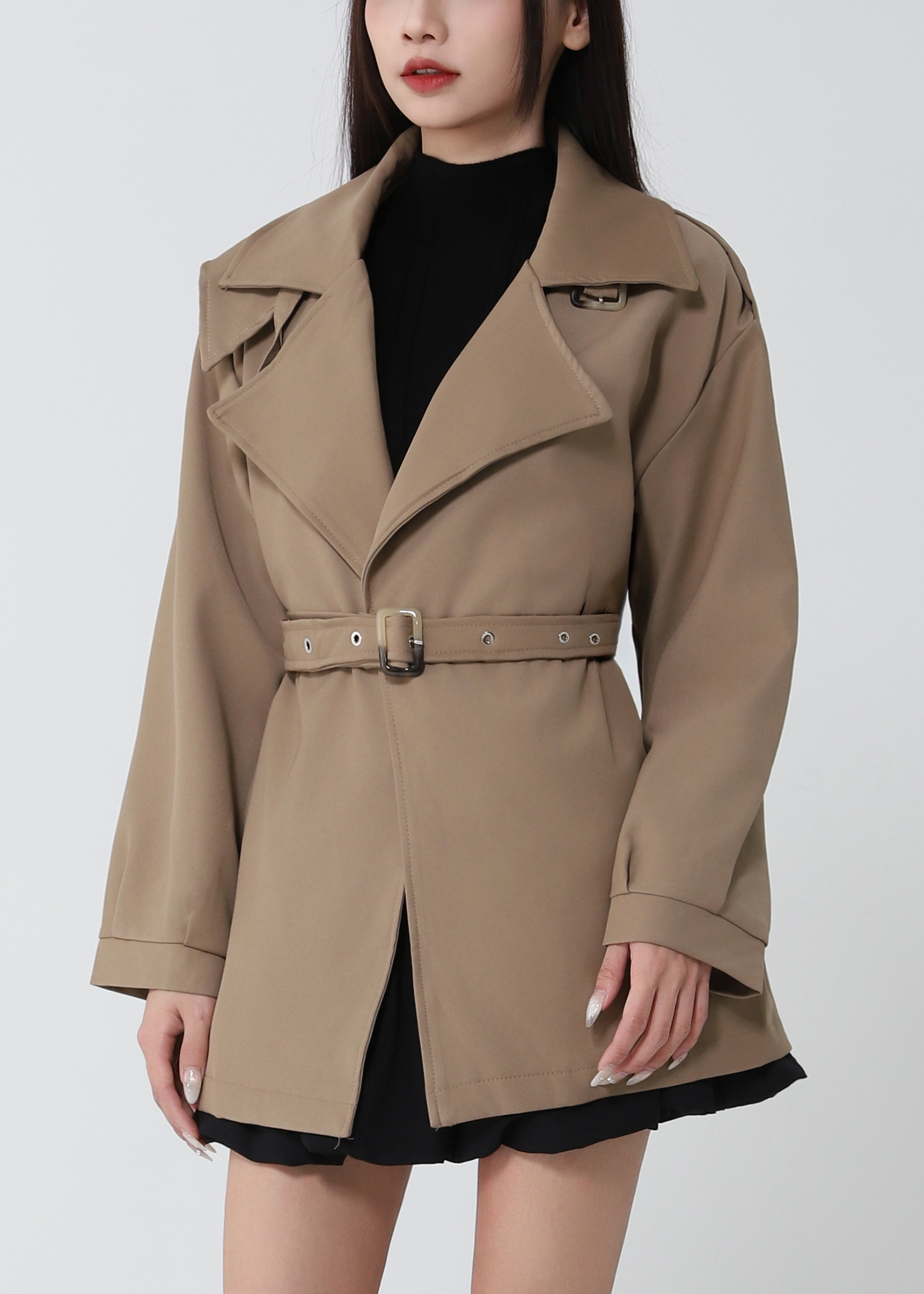 Belted Mid Length Trench Coat DJ257