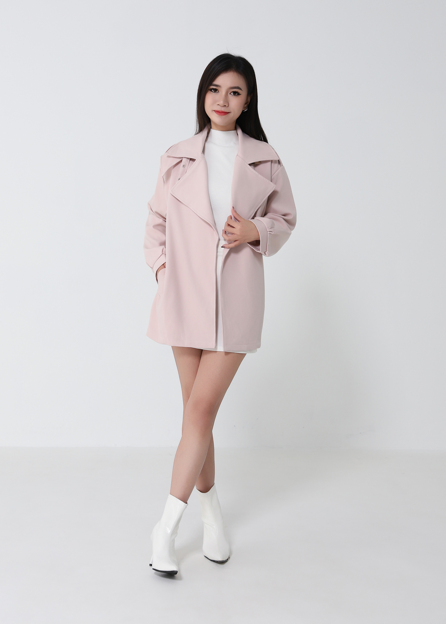 Belted Mid Length Trench Coat DJ257
