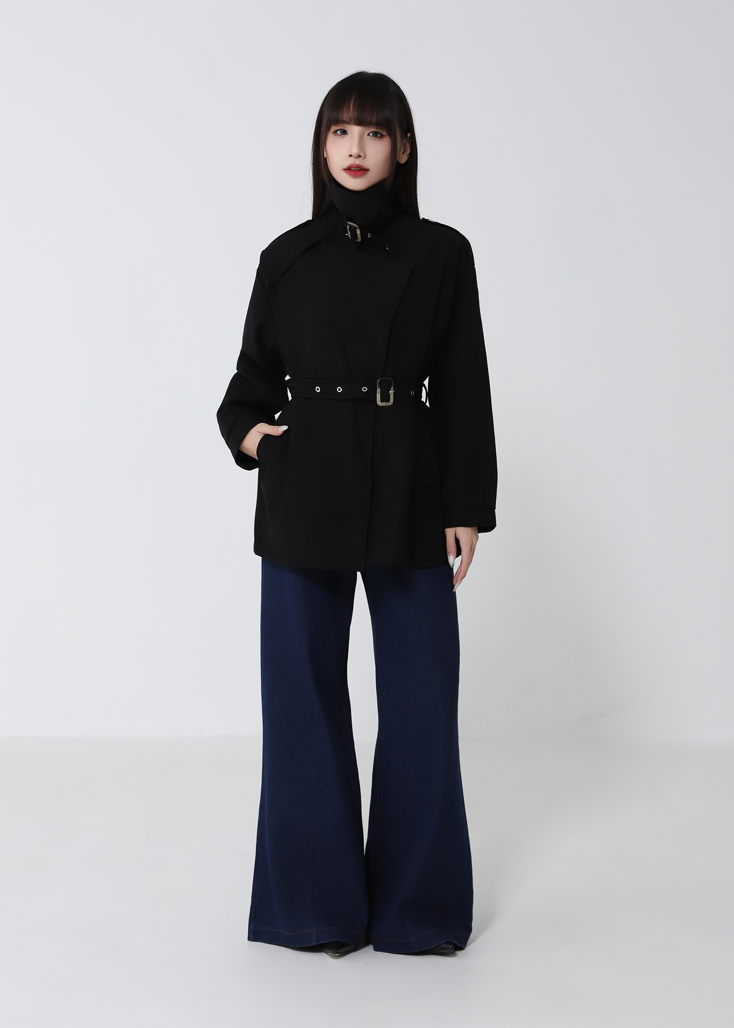Belted Mid Length Trench Coat DJ257