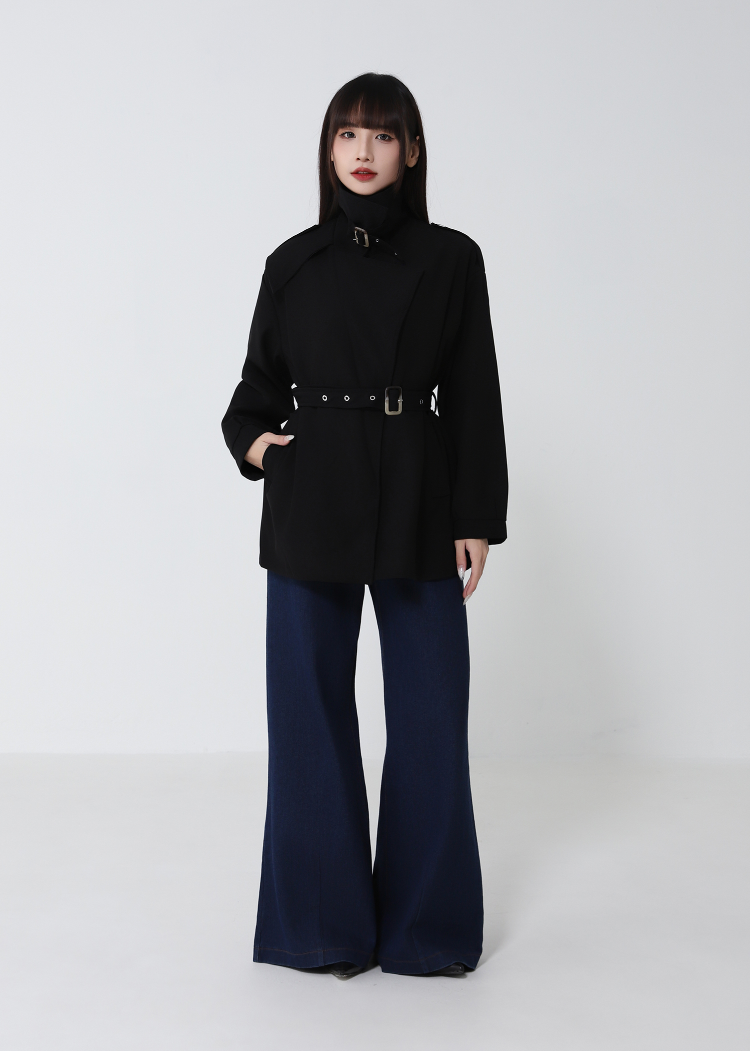 Belted Mid Length Trench Coat DJ257