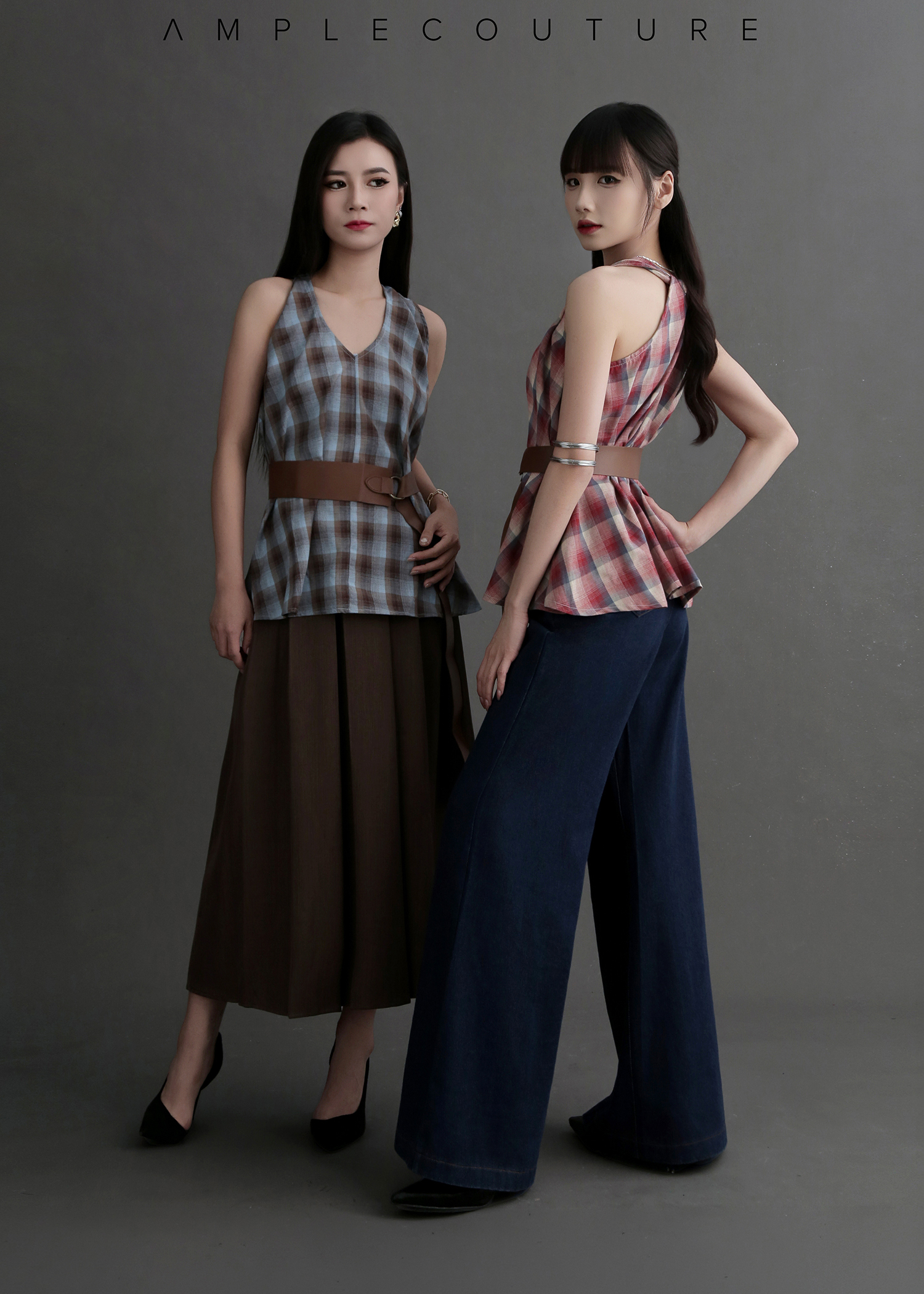 V Neck Sleeveless With Belt Top DJ263