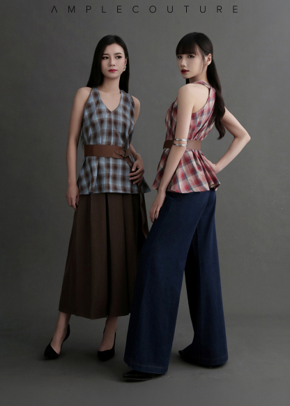 V Neck Sleeveless With Belt Top DJ263