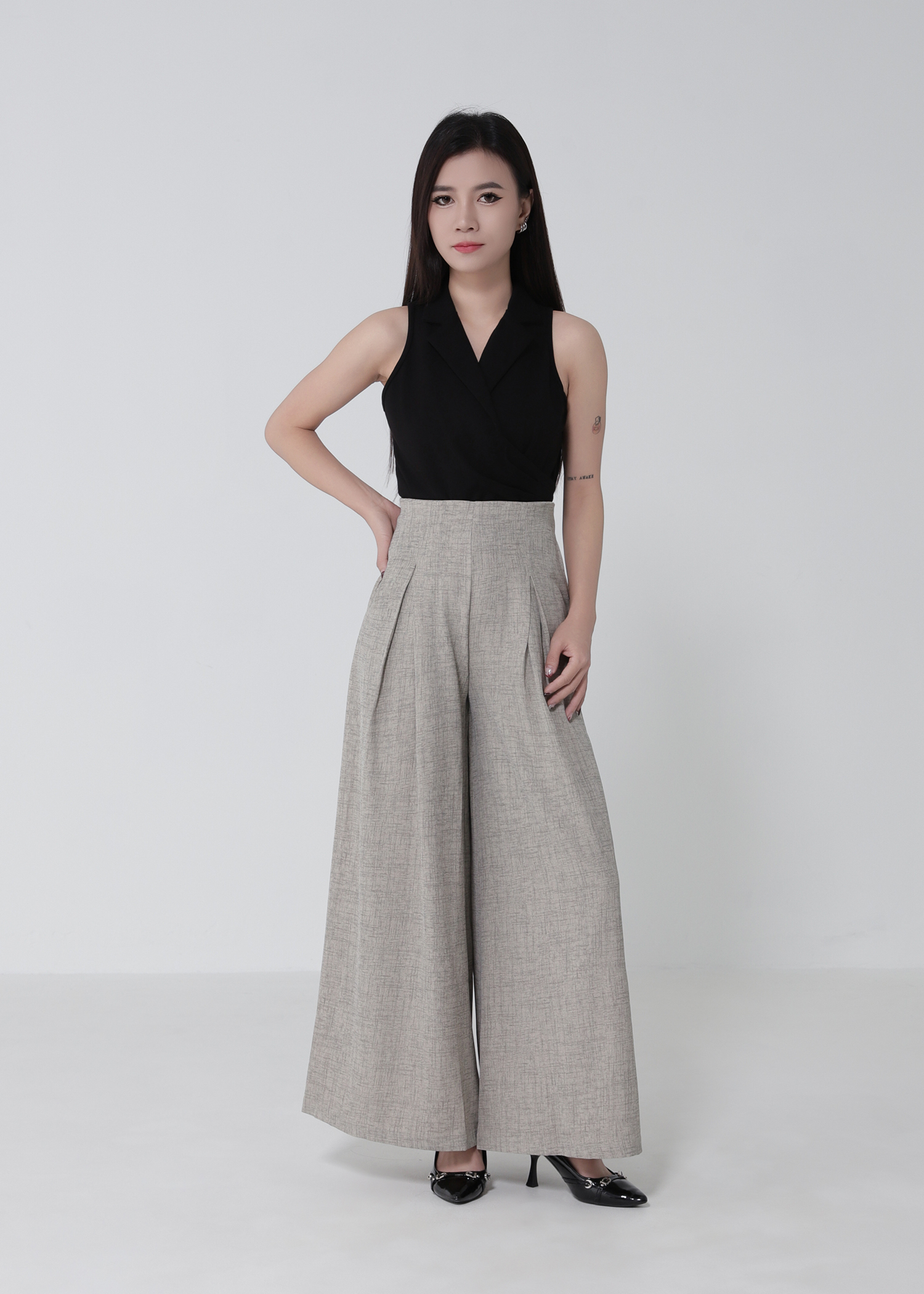 High Waist Wide Leg Long Pants DJ268