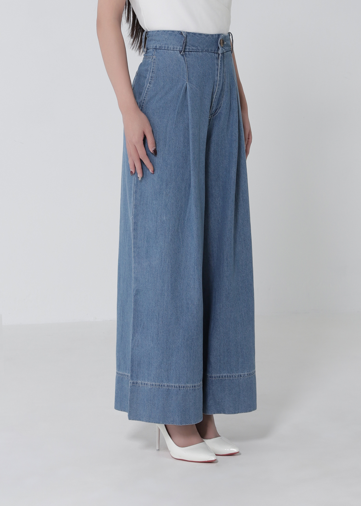 Denim Wide Leg Long Pants DJ269