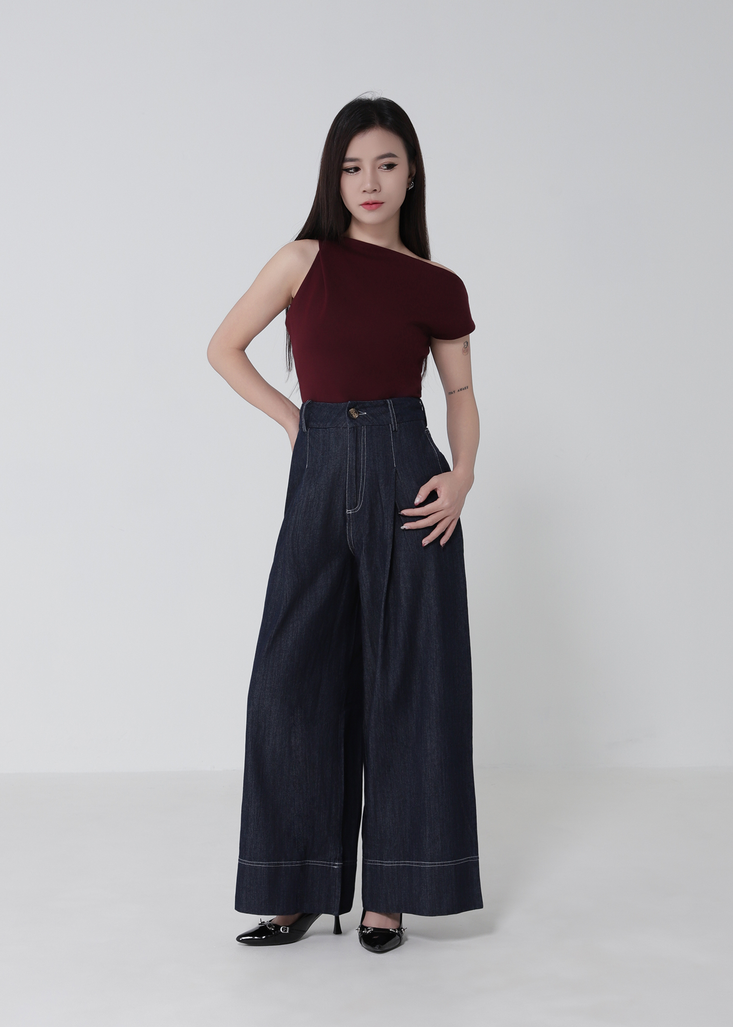 Denim Wide Leg Long Pants DJ269