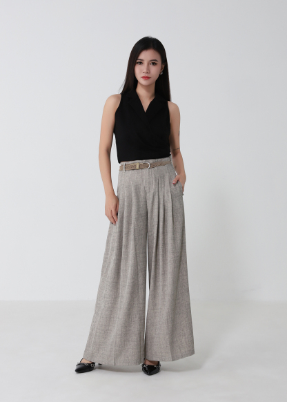 High Waist Wide Leg Long Pants DJ273