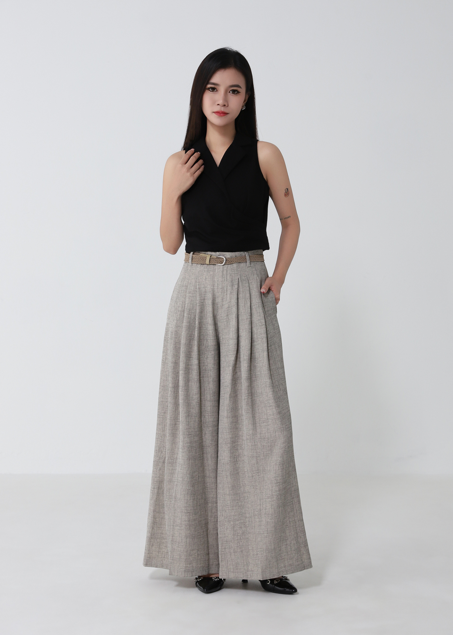 High Waist Wide Leg Long Pants DJ273